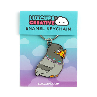 LuxCups Creative Keychain Pizza Pigeon Keychain