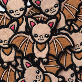 LuxCups Creative Patch Brown Bat Fuzzy Patch