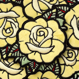 LuxCups Creative Patch Yellow Rose Fuzzy Patch