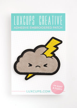 LuxCups Creative Patch Fuzzy Grumble Cloud Adhesive Patch
