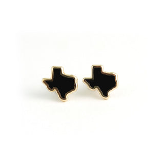 LuxCups Creative Stud Earrings Texas Black Enamel Earrings