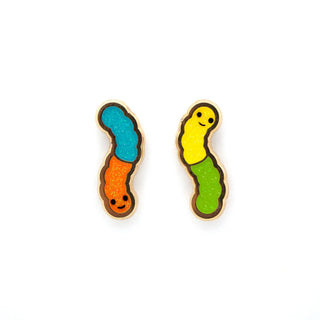 LuxCups Creative Stud Earrings Gummy Worm Earrings