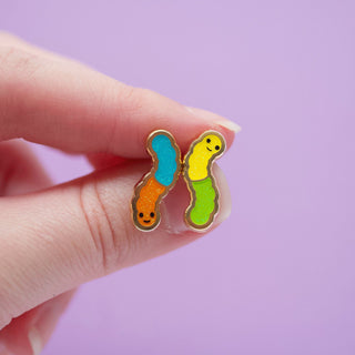 LuxCups Creative Stud Earrings Gummy Worm Earrings