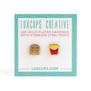 LuxCups Creative Stud Earrings Fast Food Friends Earrings