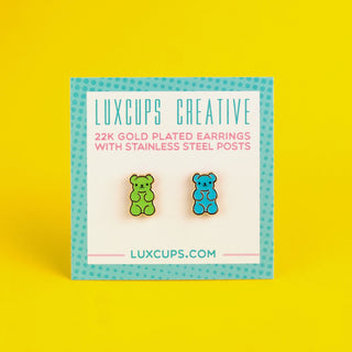 LuxCups Creative Stud Earrings Gummy Bear Earrings