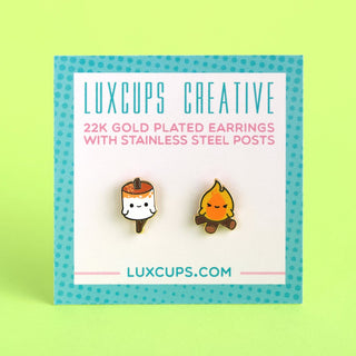 LuxCups Creative Stud Earrings Campfire Cuties Earrings