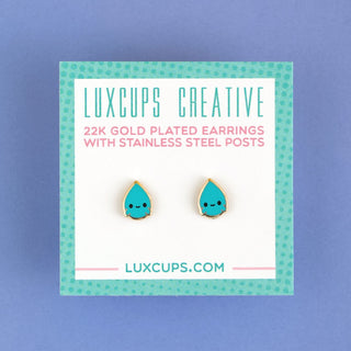 LuxCups Creative Stud Earrings Happy Tears Earrings