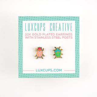 LuxCups Creative Stud Earrings Beetle Earrings
