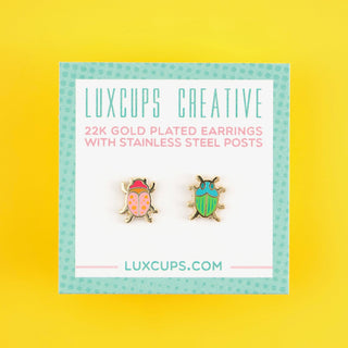 LuxCups Creative Stud Earrings Beetle Earrings
