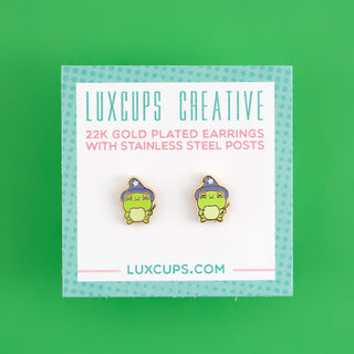 LuxCups Creative Stud Earrings Frog Magic Earrings
