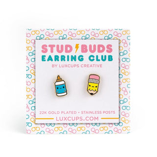 LuxCups Creative Stud Earrings Back To School Buds Earrings - Stud Buds Earring Club