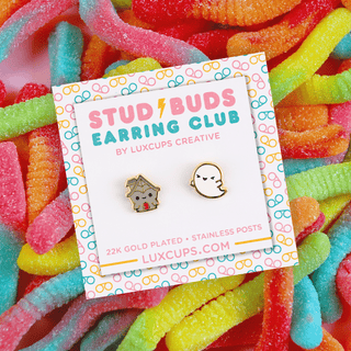 LuxCups Creative Stud Earrings Ghoul Friends Earrings - Stud Buds Earring Club