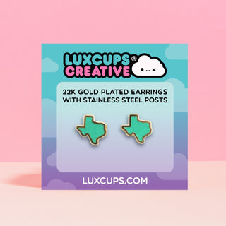 Texas Glitter Teal Earrings