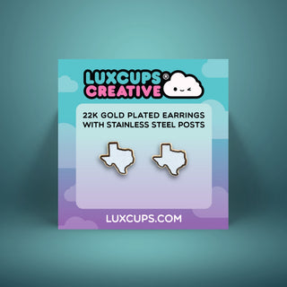 Texas Glitter White Earrings