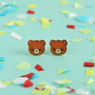 Brown Bear Earrings