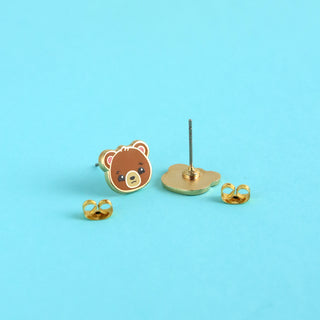 Brown Bear Earrings
