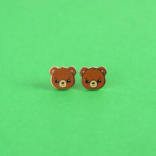Brown Bear Earrings
