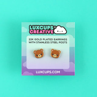 Brown Bear Earrings