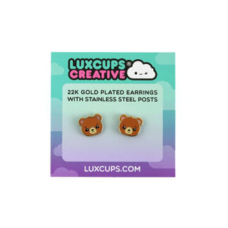 Brown Bear Earrings