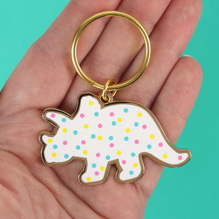 Triceratops Dino Cookie Keychain