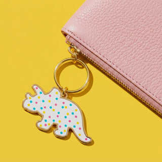 Triceratops Dino Cookie Keychain