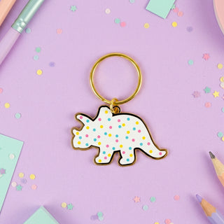 Triceratops Dino Cookie Keychain