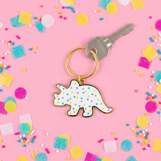 Triceratops Dino Cookie Keychain