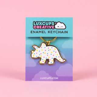 Triceratops Dino Cookie Keychain