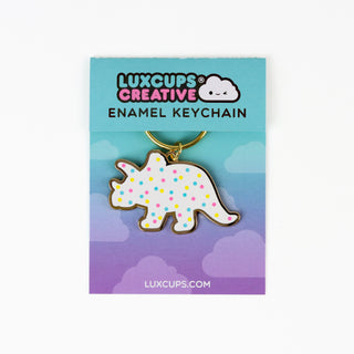 Triceratops Dino Cookie Keychain