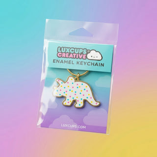 Triceratops Dino Cookie Keychain