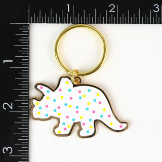 Triceratops Dino Cookie Keychain