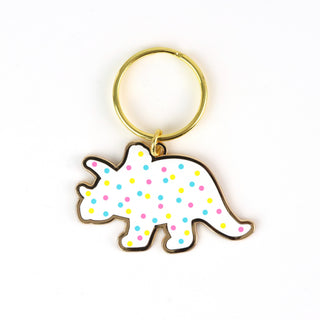 Triceratops Dino Cookie Keychain