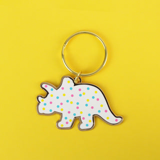 Triceratops Dino Cookie Keychain