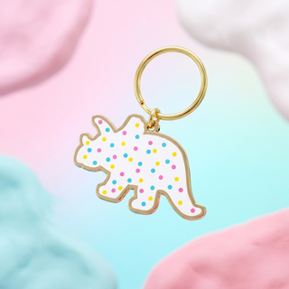 Triceratops Dino Cookie Keychain