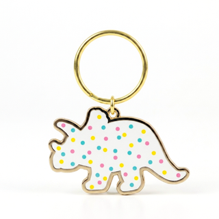 Triceratops Dino Cookie Keychain