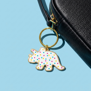 Triceratops Dino Cookie Keychain