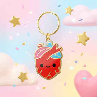 Anatomical Heart Keychain