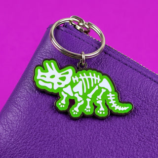 Triceratops Skeleton Keychain