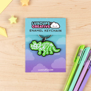 Triceratops Skeleton Keychain