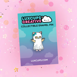 Ghost Kitty Enamel Pin