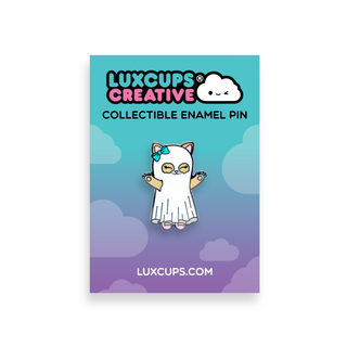 Ghost Kitty Enamel Pin
