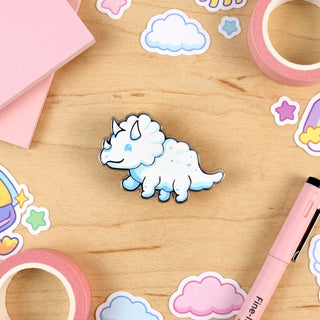 Triceratops Dino Cloud Pin