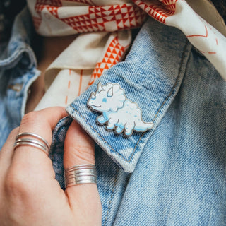 Triceratops Dino Cloud Pin