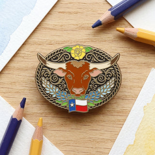 Lone Star Longhorn Pin