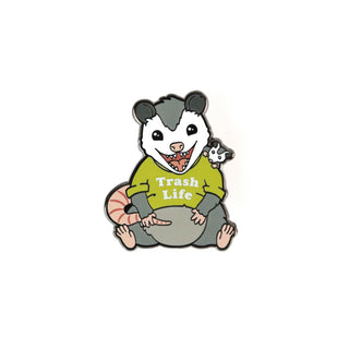 Trash Life Possum Pin