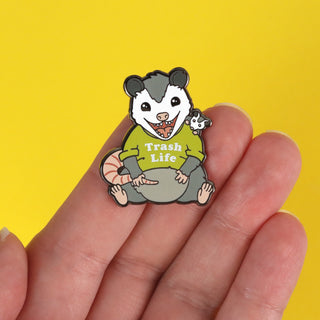 Trash Life Possum Pin