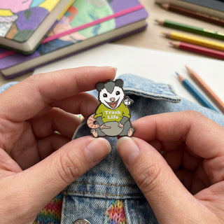 Trash Life Possum Pin
