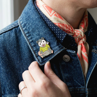 Trash Life Possum Pin