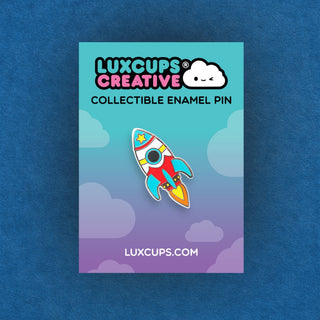 Bright Retro Rocket Enamel Pin