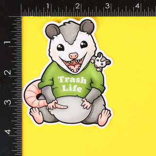 Trash Life Possum Sticker